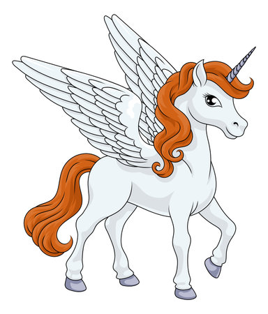 Pegasus Unicorn Wings Horn Horse Animal Cartoonのイラスト素材