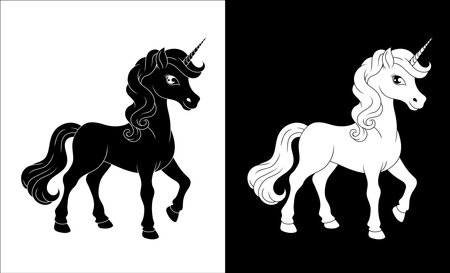 Unicorn Horn Horse Animal Cartoon Mascot From Mythのイラスト素材