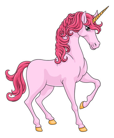 Unicorn Horn Horse Animal Cartoon Mascot From Mythのイラスト素材