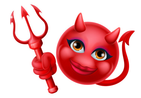 Devil Emoji Emoticon Man Face Cartoon Icon Mascotのイラスト素材