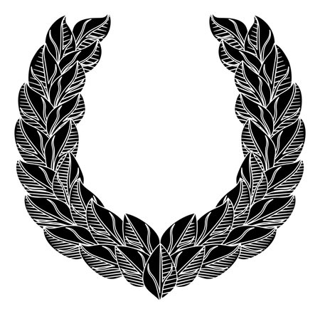 Laurel Wreath Branch Leaf Emblem Heraldry Designのイラスト素材