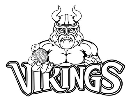 Viking Golf Sports Mascotのイラスト素材