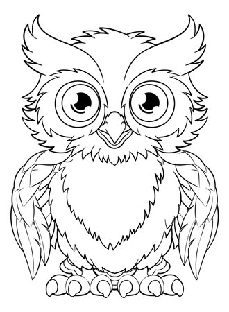 Owl Wise Old Bird Cartoonのイラスト素材