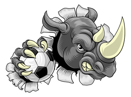 Boar Wild Hog Razorback Warthog Pig Soccer Mascotのイラスト素材