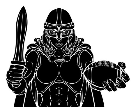 Viking Trojan Celtic Knight Football Warrior Womanのイラスト素材