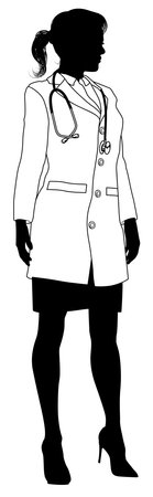 Doctor Woman Medical Silhouette Healthcare Personのイラスト素材