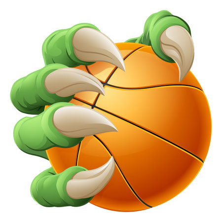 Basketball Ball Claw Cartoon Monster Animal Handのイラスト素材