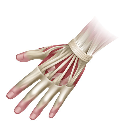 Hand Muscles Anatomy Medical Illustrationのイラスト素材