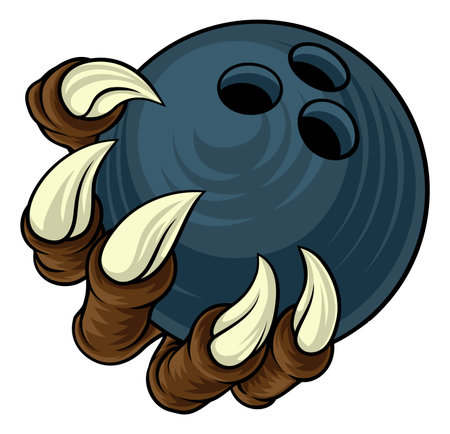 Bowling Ball Claw Cartoon Monster Animal Handのイラスト素材