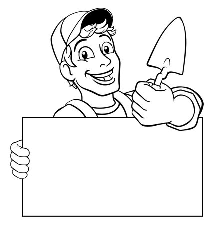 Bricklayer Mascot Tool Mason Construction Mascotのイラスト素材