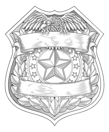 Police Military Eagle Badge Shield Sheriff Crestのイラスト素材