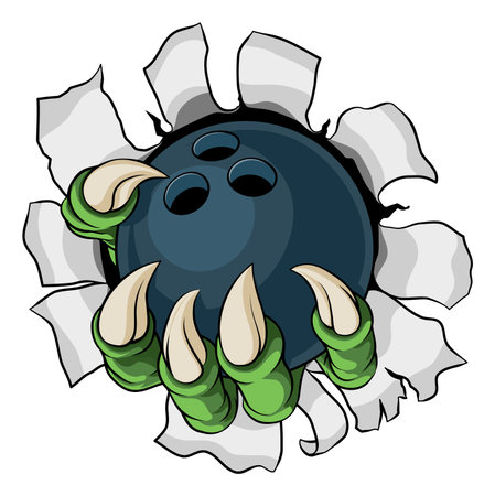 Bowling Ball Claw Cartoon Monster Animal Handのイラスト素材