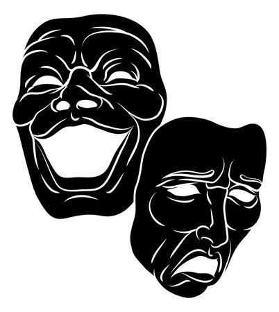 Theater Or Theatre Drama Comedy And Tragedy Masksのイラスト素材
