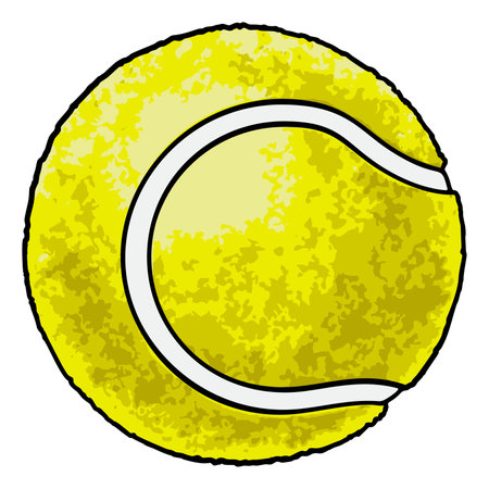 Tennis Ball Cartoon Sports Icon Illustrationのイラスト素材