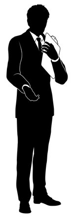 Business People Man With Clipboard Silhouetteのイラスト素材