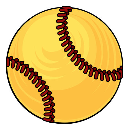 Softball Ball Cartoon Sports Icon Illustrationのイラスト素材
