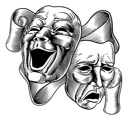 Theater Or Theatre Drama Comedy And Tragedy Masksのイラスト素材