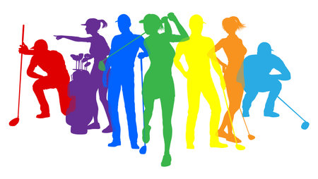 Golfers Golfing Silhouette Golf People Silhouettesのイラスト素材