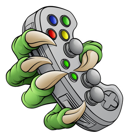 Video Gamer Game Gaming Controller Claw Handのイラスト素材