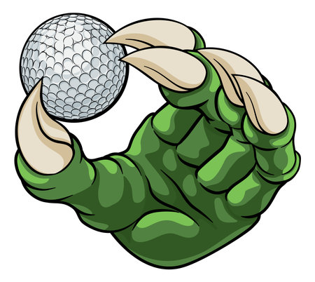 Golf Ball Claw Cartoon Monster Animal Handのイラスト素材