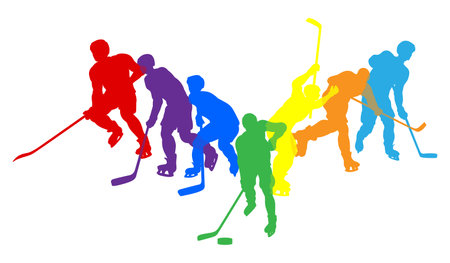 Ice Hockey Silhouette People Player Silhouettesのイラスト素材