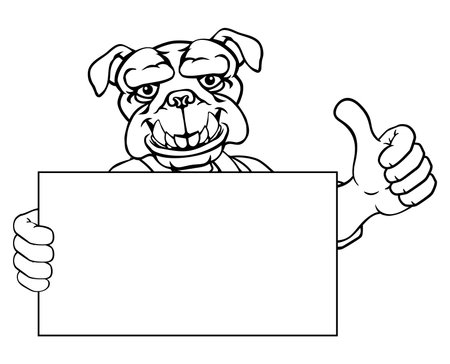 Bulldog Painter Handyman Mechanic Plumber Cartoonのイラスト素材