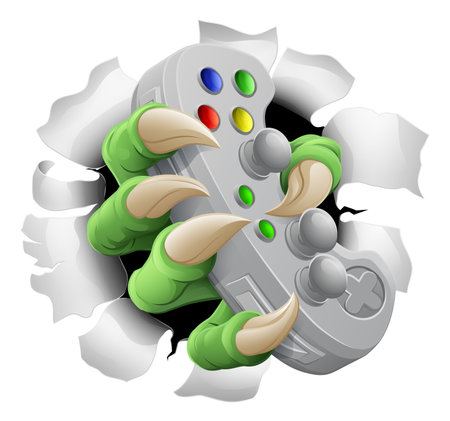 Video Gamer Game Gaming Controller Claw Handのイラスト素材