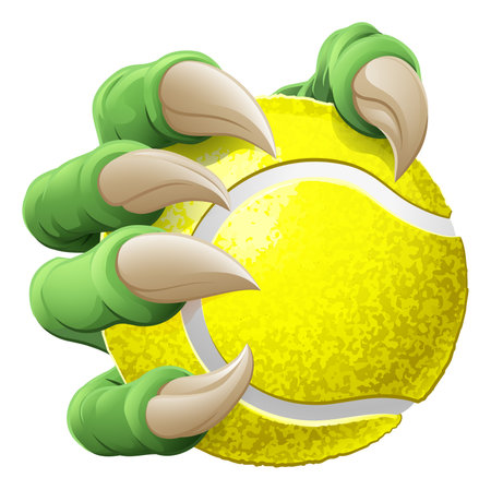 Tennis Ball Claw Cartoon Monster Animal Handのイラスト素材