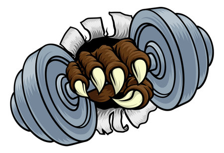 Claw Dumb Bell Gym Weight Dumbbell Monster Handのイラスト素材
