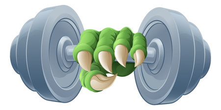 Claw Dumb Bell Gym Weight Dumbbell Monster Handのイラスト素材