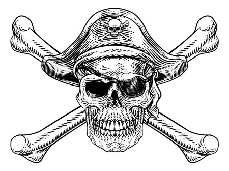 Pirate Skull Crossbones Skeleton Grim Reaperのイラスト素材