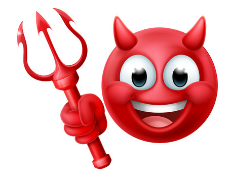Devil Emoji Emoticon Man Face Cartoon Icon Mascotのイラスト素材