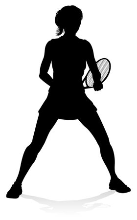 Tennis Player Woman Sports Person Silhouetteのイラスト素材