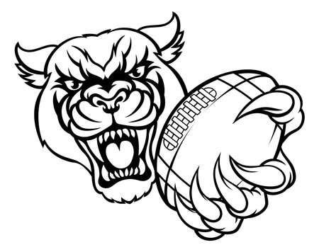 Panther Cougar Jaguar Cat American Football Mascotのイラスト素材