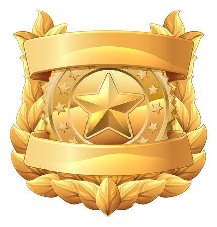Police Military Badge Star Shield Sheriff Crestのイラスト素材