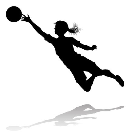 Female Soccer Football Player Woman Silhouetteのイラスト素材