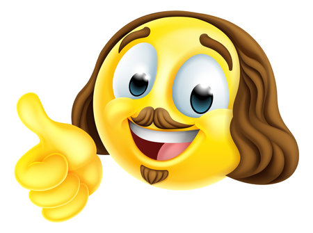 Shakespeare Poet Emoticon Emoji Cartoon Face Iconのイラスト素材