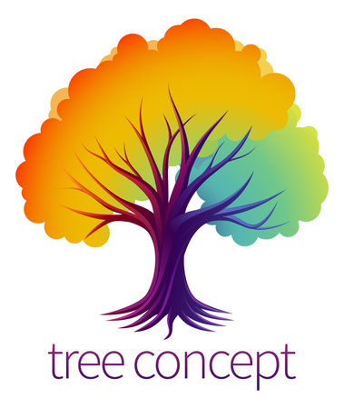 Rainbow Tree Abstract Stylised Concept Design Iconのイラスト素材
