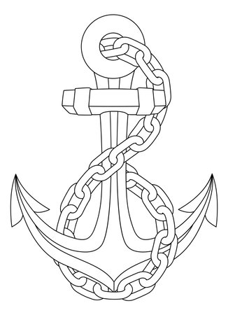 Anchor Ship Boat Chain Nautical Illustrationのイラスト素材