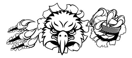 Eagle Ice Hockey Player Animal Sports Mascotのイラスト素材