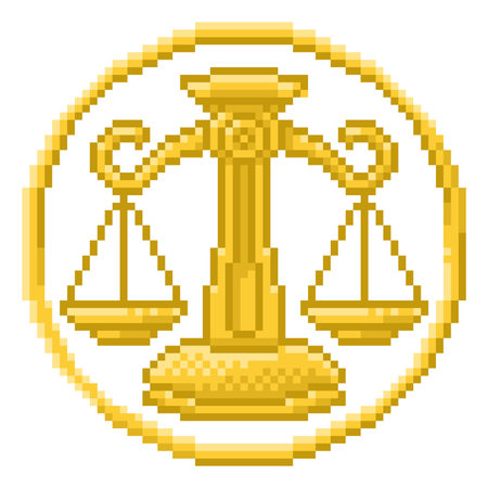 Zodiac Horoscope Astrology Libra Pixel Art Signのイラスト素材