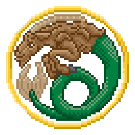 Zodiac Horoscope Capricorn Pixel Art Signのイラスト素材