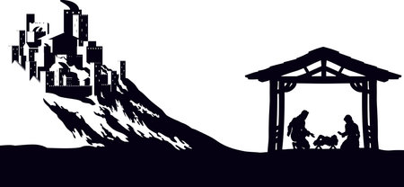 Christmas Nativity Scene Bethlehem Manger Wise Menのイラスト素材