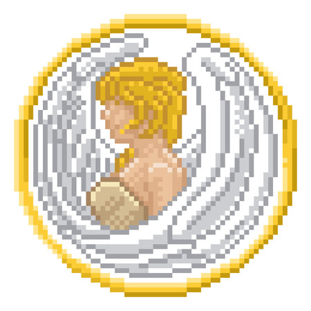 Zodiac Horoscope Astrology Virgo Pixel Art Signのイラスト素材