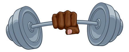 Weight Lifting Fist Hand Holding Barbell Conceptのイラスト素材