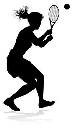 Tennis Player Woman Sports Person Silhouetteのイラスト素材