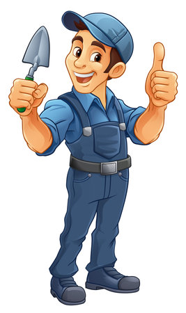 Bricklayer Mascot Tool Mason Construction Mascotのイラスト素材
