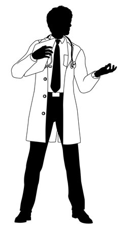Doctor Man Medical Clipboard Silhouette Personのイラスト素材