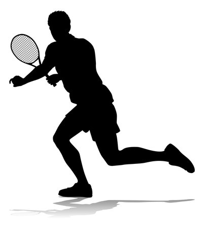 Tennis Silhouette Sport Player Manのイラスト素材
