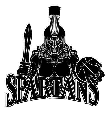 Spartan Trojan Gladiator Basketball Warrior Womanのイラスト素材